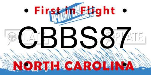 CBBS87 North Carolina License Plate