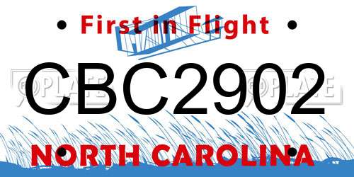 CBC2902 North Carolina License Plate