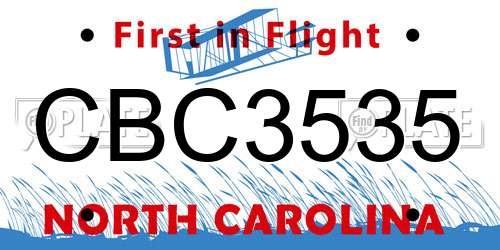 CBC3535 North Carolina License Plate