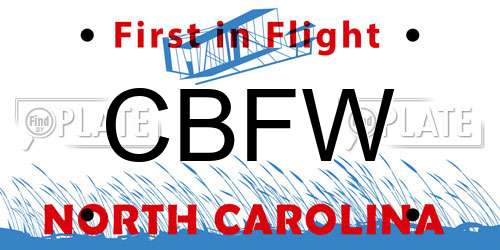 CBFW North Carolina License Plate