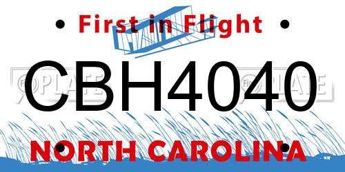 CBH4040 North Carolina License Plate