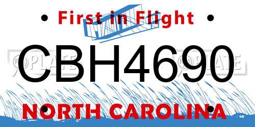 CBH4690 North Carolina License Plate