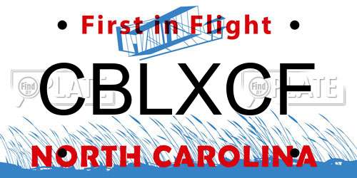 CBLXCF North Carolina License Plate