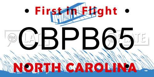 CBPB65 North Carolina License Plate