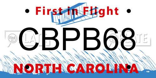 CBPB68 North Carolina License Plate