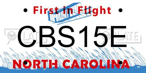 CBS15E North Carolina License Plate