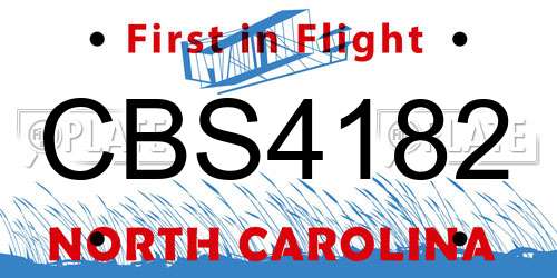CBS4182 North Carolina License Plate