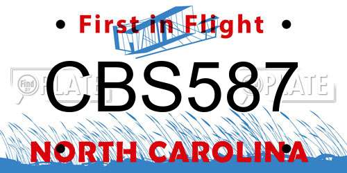 CBS587 North Carolina License Plate