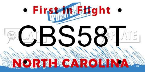 CBS58T North Carolina License Plate