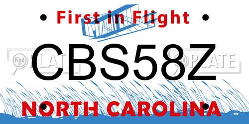 CBS58Z North Carolina License Plate
