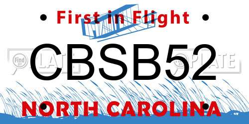 CBSB52 North Carolina License Plate