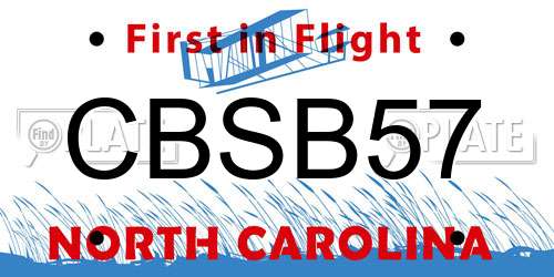 CBSB57 North Carolina License Plate