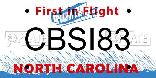 CBSI83 North Carolina License Plate
