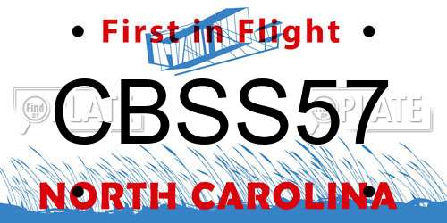 CBSS57 North Carolina License Plate