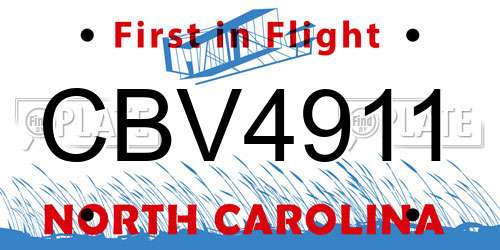 CBV4911 North Carolina License Plate