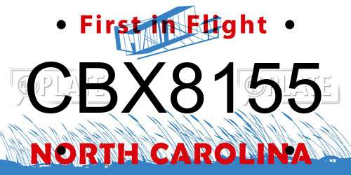 CBX8155 North Carolina License Plate