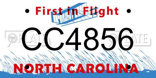 CC4856 North Carolina License Plate
