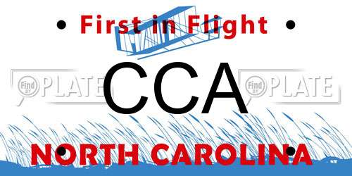 CCA North Carolina License Plate