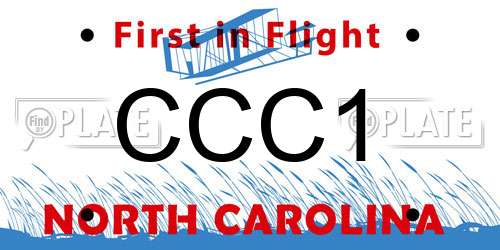 CCC1 North Carolina License Plate