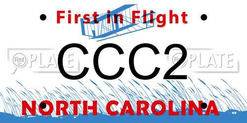CCC2 North Carolina License Plate