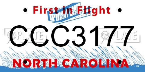 CCC3177 North Carolina License Plate