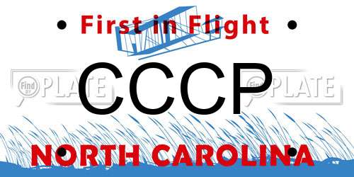 CCCP North Carolina License Plate