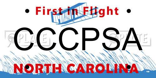 CCCPSA North Carolina License Plate