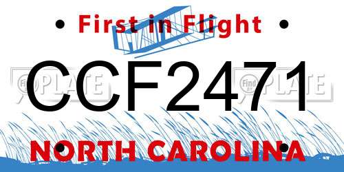 CCF2471 North Carolina License Plate