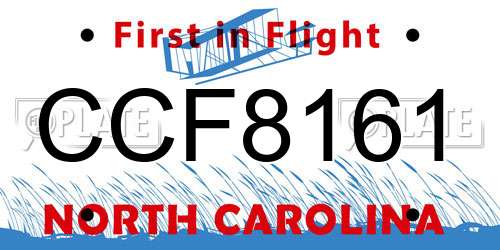 CCF8161 North Carolina License Plate