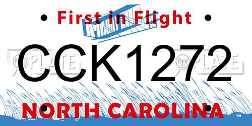 CCK1272 North Carolina License Plate