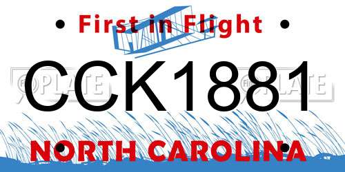 CCK1881 North Carolina License Plate