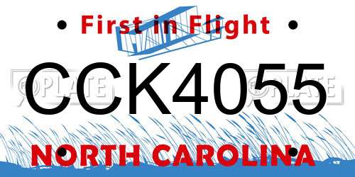 CCK4055 North Carolina License Plate