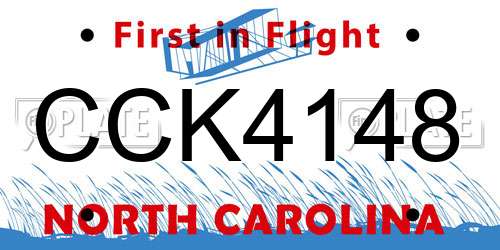 CCK4148 North Carolina License Plate