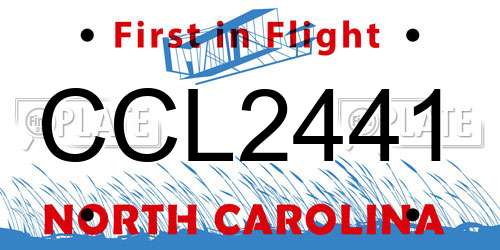 CCL2441 North Carolina License Plate