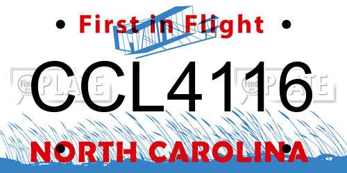 CCL4116 North Carolina License Plate