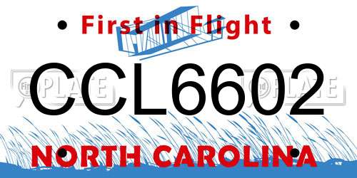 CCL6602 North Carolina License Plate