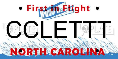 CCLETTT North Carolina License Plate