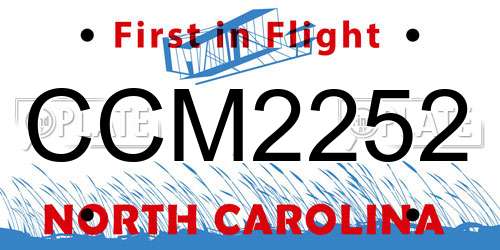 CCM2252 North Carolina License Plate