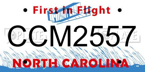 CCM2557 North Carolina License Plate