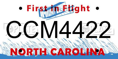 CCM4422 North Carolina License Plate