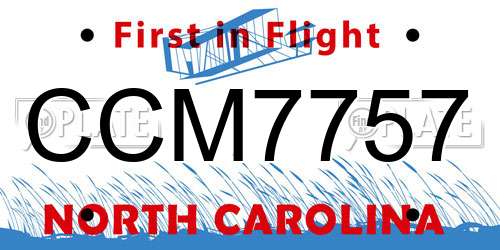 CCM7757 North Carolina License Plate