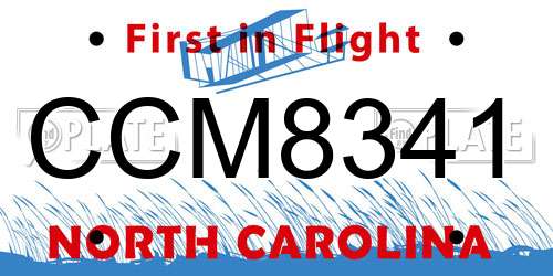 CCM8341 North Carolina License Plate