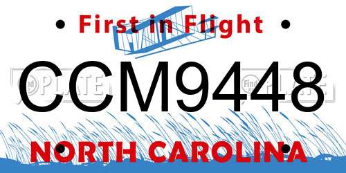 CCM9448 North Carolina License Plate