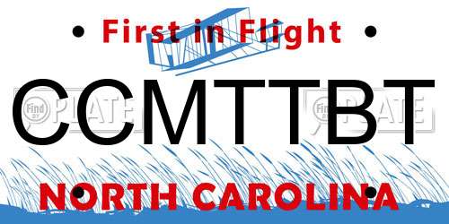 CCMTTBT North Carolina License Plate