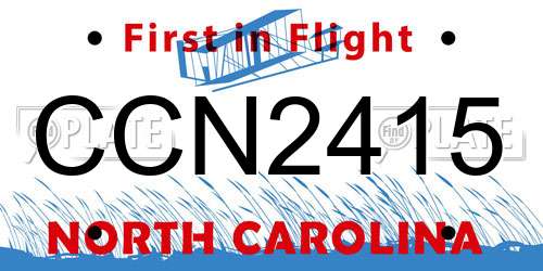 CCN2415 North Carolina License Plate