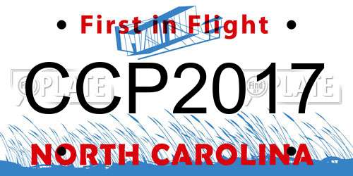 CCP2017 North Carolina License Plate