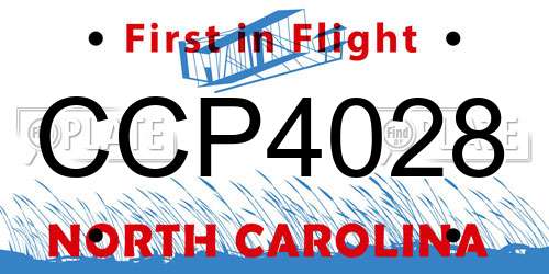 CCP4028 North Carolina License Plate