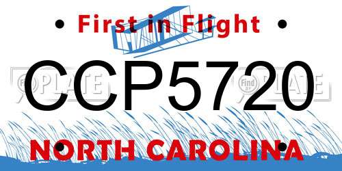 CCP5720 North Carolina License Plate