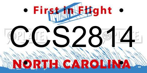CCS2814 North Carolina License Plate