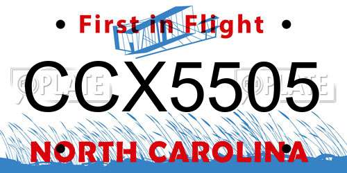 CCX5505 North Carolina License Plate